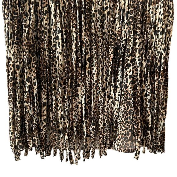 Comme leopard animal print tank top w/full fringe layer & adjustable straps - Picture 3 of 15